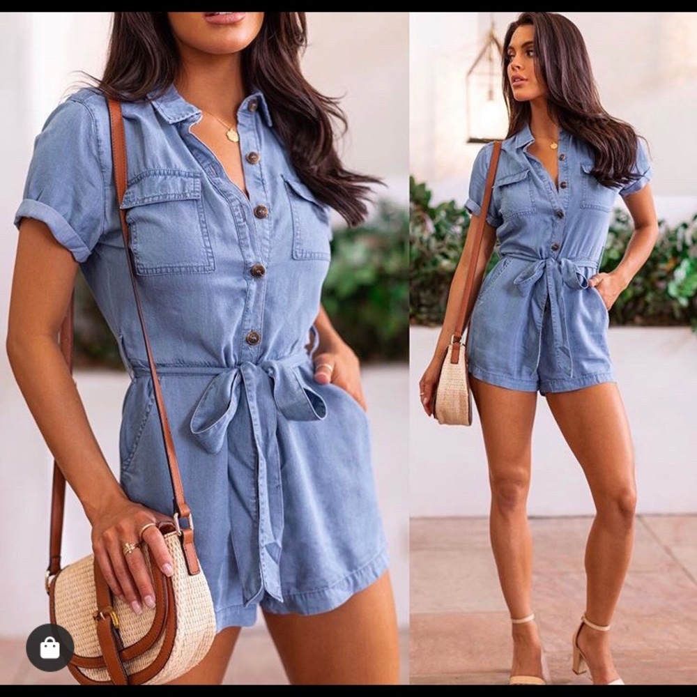 Denim romper